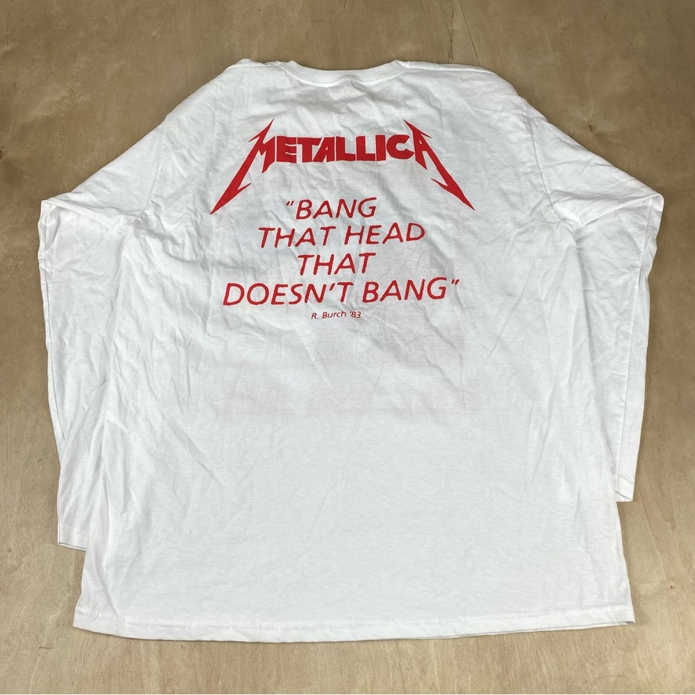 Metallica Kill ‘Em Bang That Head Tour Men’s XL White T-Shirt Long Sleeve Giant - Picture 2 of 4
